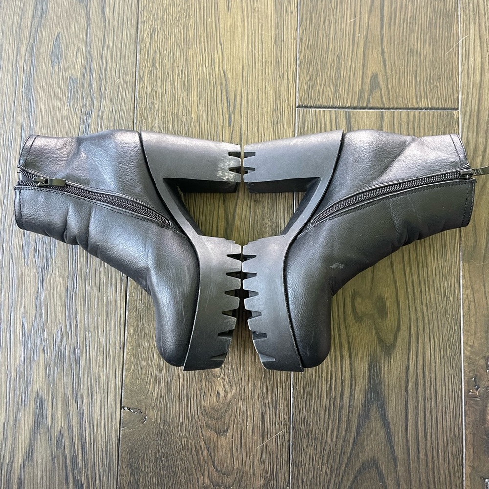 Black platform combat boots